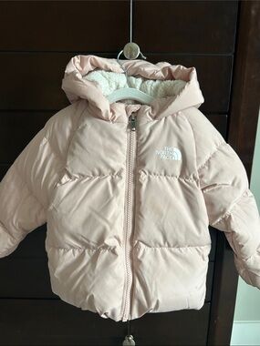 The North Face Light Pink Hooded Puffer Jacket